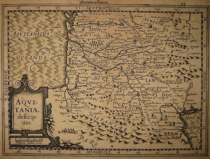 Mercator Gerard - Hondius Jodocus Aquitaniae descriptio 1630 Amsterdam 